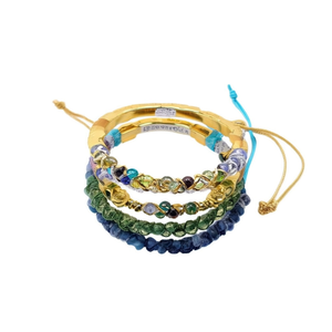 Colorful Gold-Plated Beaded <b>Bracelets</b> with <b>Adjustable</b> Cord Trendy Fashion Accessory for Resale - Product Image 2
