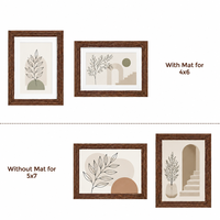 Bingkai Foto Kayu Gaya Rustic Oak Kreatif dengan Plexiglass untuk Pajangan Dinding dan Meja, Ukuran Bingkai Foto Kayu