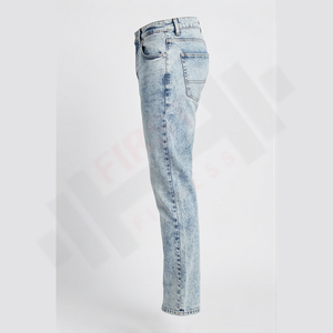 กางเกงยีนส์เดนิมทรงปกติสไตล์วินเทจแบบปะติดปะต่อ ดีไซน์ใหม่ปี 2026 สำหรับนักธุรกิจชาย บริการ OEM ODM ขายส่ง ผ้าฝ้าย 100% - Product Image 3