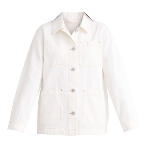 Blanc 100% coton Denim jean veste Anti-boulochage boutonné surdimensionné Denim veste vêtements d'extérieur décontractés automne femmes vestes - Product Image 3