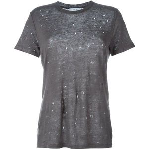 Camiseta de mujer desgastada de gran tamaño personalizada con logotipo de ropa informal con lavado ácido para mujer 2023 - Product Image 1