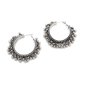 Direct from Indian Supplier Best Selling High Quality Oxidised Ghungroo Hoop <b>Stud</b> Earrings for Women and Girls - Product Image 1