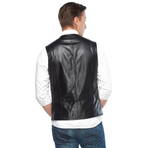 Chaleco de motocicleta de cuero clásico para hombre 2024, hecho en Pakistán de alta calidad para la temporada de invierno, logotipo, decoración de bolsillo, uso exterior - Product Image 2