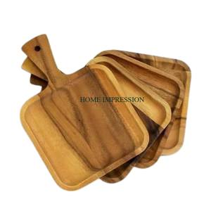 Plateau de service en bois naturel personnalisé avec poignée pour la maison, le café, le restaurant et l'hôtel. - Product Image 3