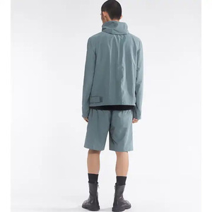 Color personalizado hombres impermeable hombres ropa chaquetas cortavientos High Street Color sólido poliéster hombres ropa de invierno chaquetas - Product Image 3