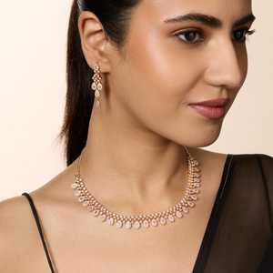 Zircon Necklace 188731 Elegant <b>Wedding</b> <b>Accessory</b> with Dazzling Zircon Stones - Product Image 3