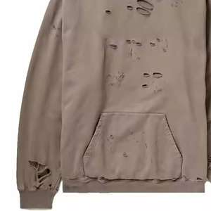 Custom Logo Oversized Acid Washed Distressed <b>Hoodies</b> Men Ripped Vintage <b>Hoodies</b> Wholesale Heavy Weight <b>Hoodies</b> - Product Image 2