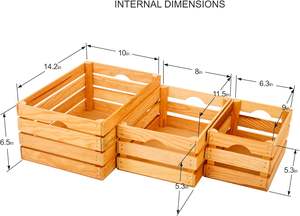 Rustic Wood <b>Crates</b> for Vintage Decorative Display Nesting <b>Crate</b> Set for Storage and Farmhouse Style Decor Wooden <b>Boxes</b> - Product Image 5