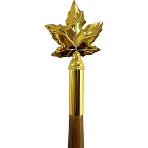Remates de mástil de bandera de latón dorado con forma de hoja de arce para interiores/paradas, 1 pulgada de diámetro - Product Image 3