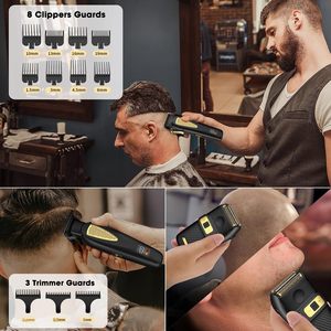 Tondeuse à barbe professionnelle 7500 tr/min avec écran LCD pour homme, rasoir électrique, kit de coupe de cheveux, tondeuse à lame en T à écartement zéro - Product Image 1