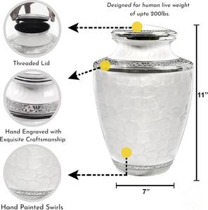 Vente chaude d'urne funéraire en métal de qualité supérieure pour adultes taille personnalisée pour hommes femmes bébé par le fabricant indien de fournitures funéraires - Product Image 5