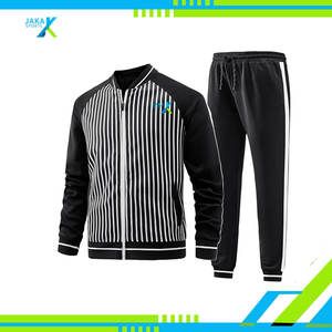 Conjunto Deportivo Informal para Hombre, 100% Algodón, Estampado, 2 Piezas, Chaqueta con Cierre y Cuello Alto, Pantalones Jogger, Ropa Deportiva para Entrenamiento - Product Image 2