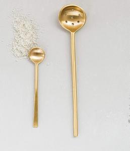 Juego de cucharas de latón de 2 cucharas de sopa plateadas de acero inoxidable de metal, juego de cena de 2 piezas para el hogar y el restaurante 14,5X4,5 cm - Product Image 6