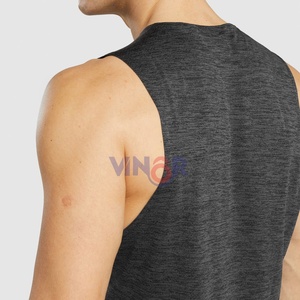 เสื้อกล้ามออกกำลังกายกีฬาสำหรับทุกเพศเสื้อกล้ามสีดำล้วนไร้รอยต่อผ้าสแปนเด็กซ์เสื้อยืดขนาด XL ระบายอากาศได้พิมพ์ลายถัก - Product Image 6