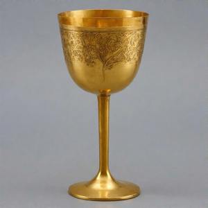Verre d'autel Verre à vin de communion en laiton antique Gobelet vintage artisanal pour l'église et les cérémonies spirituelles - Product Image 2