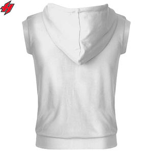 Vente en gros de débardeurs de musculation logo personnalisé avec fermeture éclair pour hommes sweats à capuche de gymnastique sans manches de haute qualité - Product Image 6