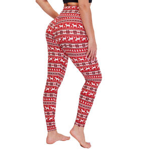 Leggings de yoga doux taille haute pour femmes NOUVEAU Leggings de fitness personnalisés imprimés de Noël colorés pour adultes dames et filles - Product Image 5