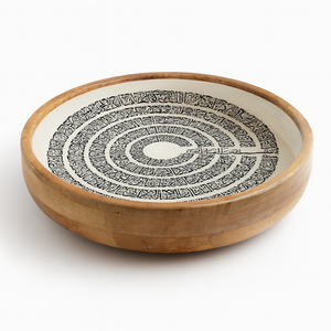 Ensaladera de madera de mango, acabado brillante azul sólido, Plato decorativo hecho a mano para servir frutas, utensilios de cocina de madera artesanales rústicos - Product Image 2