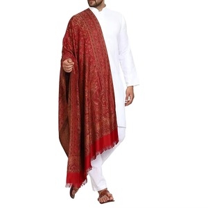 Classic Muslim <b>Mens</b> Red Paisley Shawl With Fine Woven Detailing Perfect For Eid Friday Prayers Nikah Or Family Celebrations - Product Image 1