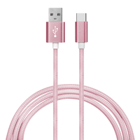 Cable de datos de sincronización de datos para iphone, nailon trenzado tipo C de carga rápida 2.1A, el más vendido