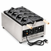 Gaufrier professionnel 3000W à 4 cavités en forme de pantoufle avec double thermostat pour café, restaurant, boulangerie et stand de restauration rapide