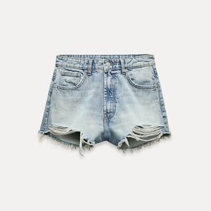 Elegantes pantalones cortos informales de cintura alta para mujer Denim cómodo con diseño desgastado Hecho en Bangladesh Estilo de jeans sexy - Product Image 2