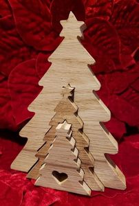 VÉRIFIER L'ARBRE DE NOËL DÉCORATION ÉCOLOGIQUE CADEAU FAIT À LA MAIN Arbre ornemental en bois Fabriqué en cerisier un arbre pour toute saison - Product Image 5