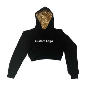 Sudadera Corta con Logotipo Personalizado para Mujer, Diseño OEM Más Vendido, Top Corto de Invierno de Talla Grande con Decoración de Bordado Frontal - Product Image 3