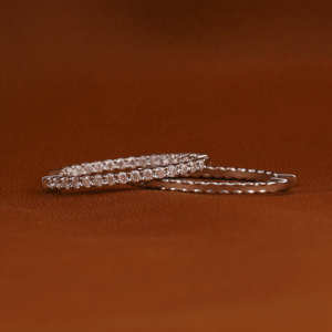 Pendientes de aro de corte redondo de diamante cultivado en laboratorio, pendientes de lujo clásicos de oro sólido de 14KT para mujer, regalo elegante - Product Image 5