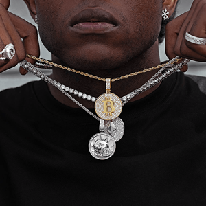 Pendentif Hip Hop personnalisé en alliage plaqué or avec diamants sertis - Product Image 6