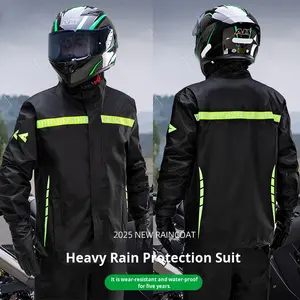 Высококачественный дождевик для мужчин и женщин, водонепроницаемые спортивные штаны, мотоциклетный плащ из ткани Оксфорд для путешествий и кемпинга - Product Image 3