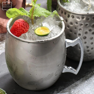 Meilleure vente Tasse à mule de Moscou faite à la main en acier inoxydable et cuivre dessus de table en verre vieilli pour café pour la rentrée - Product Image 4