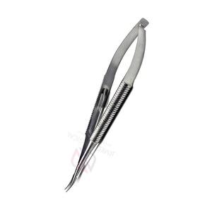 Pinza de Acero Inoxidable Manual de 10 cm para Agarre de Agujas Barraquer, Pinza Quirúrgica Oftálmica con Bloqueo, Curva de Precisión, Certificación CE, Alta Calidad - Product Image 3