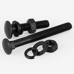 Boulons de chariot à tête ronde galvanisée à col carré avec écrous à bride hexagonale, filetage complet, pour la fabrication, vente en gros, exportation - Product Image 2