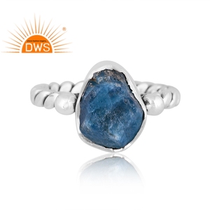 Handmade Oxidized Sterling <b>Silver</b> Natural Apatite Gemstone <b>Statement</b> <b>Ring</b> Jewelry For Women Gift For Her - Product Image 2