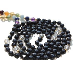 Collier de perles de 6 mm en spinelle noir 7 chakras, style bohème indien fait main, 108 nœuds, bijoux de yoga, vente chaude - Product Image 5