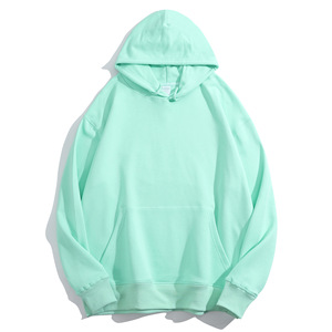 Sudadera con Capucha Básica de Alta Calidad, Lisa, de Color Sólido, de Felpa Francesa, Algodón y Poliéster, Hombros Caídos, Talla Grande para Hombre - Product Image 3