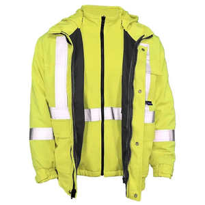 Veste de travail réfléchissante en tissu polyester Veste de sécurité d'hiver avec logo personnalisé 3m réfléchissante - Product Image 4