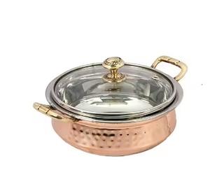 Casserole ronde de qualité supérieure finition argentée chauffe-aliments Buffet Hotpot maison hôtel cuisine service fête de mariage utilisation du golfe - Product Image 4