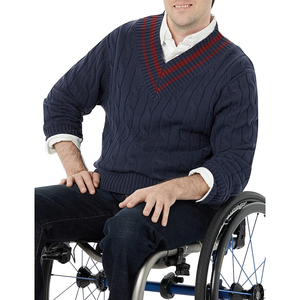 À la mode respirant style rayé tricoté respirant Cabel tricot pull de cricket coton coupe ample tricoté pull de cricket - Product Image 4