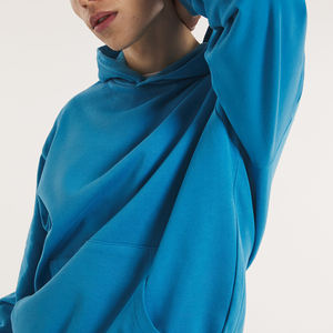 Boxy Fit hommes coton épais poids lourd pull à capuche personnalisé goutte épaule polaire surdimensionné à capuche pour l'hiver 100% français - Product Image 5