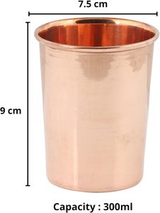 Pure Copper Glass Tumbler <b>Cup</b> for Ayurveda <b>Plastic</b> Drinkware with Health Benefits for <b>Drinking</b> Water - Product Image 6
