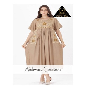 Vestido Maxi de Lino y Algodón para Playa, Verano, para Mujer, con Detalles Bordados, Estilo Bohemio, Casual, Holgado y con Volantes - Product Image 1