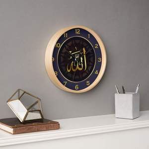Horloges murales islamiques en métal fini or antique pour décor de luxe avec chiffres arabes et beaux détails traditionnels - Product Image 4