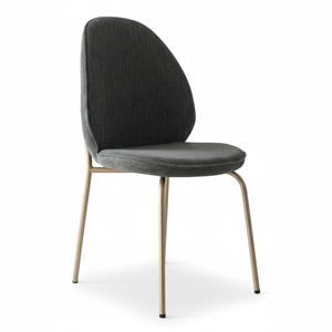 MONZA Modern Dining <b>Chair</b> <b>Padded</b> Fabric Seat Sleek Metal Legs for Restaurant & Home - Product Image 2