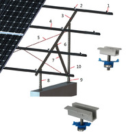 Kit de Fixation pour Panneaux Solaires en Alliage d'Aluminium AL6005-T5 – Serre-câbles d'Extrémité et Serre-câbles Intermédiaires avec Écrous à Aile en Plastique Anodisé – Système de Montage Garantie 30 Ans