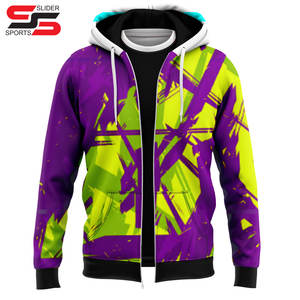 High Street hommes grande taille Denim polaire à capuche nouveau dernier Style Multi couleur épissure Boxy Fit Double couche Logo numérique impression 3D - Product Image 6