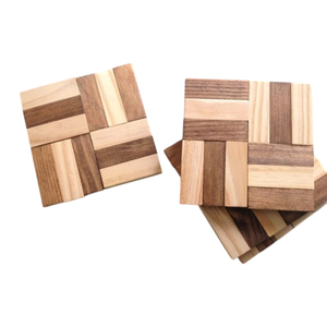 Fantastic Design Cocktail Coasters <b>Set</b> Of 4 <b>Wooden</b> Square Shape Coasters Suitable For Any Table <b>Tea</b> Coffee Cup Mats In Low Price - Product Image 3