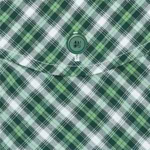 Pijama tejido con bolsillo cruzado a cuadros verdes Pantalones de salón de ajuste regular Tela CVC suave, cintura con cordón y bolsillos laterales Ropa de dormir - Product Image 2