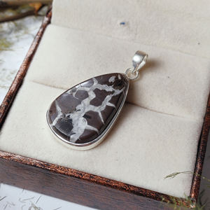 Fancy Heart Shape Spider Septarian Gemstone Colgante de plata esterlina 925 - Product Image 5